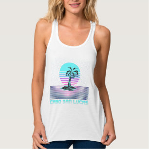 Camiseta Con Tirantes Atardecer de palmera de Cabo San Lucas años 80