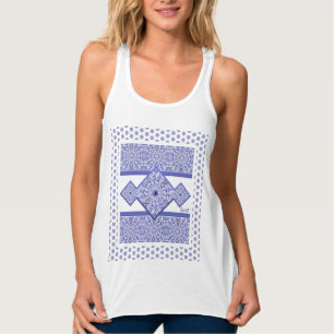 Camiseta Con Tirantes Azul de encaje cerámico de Grecia