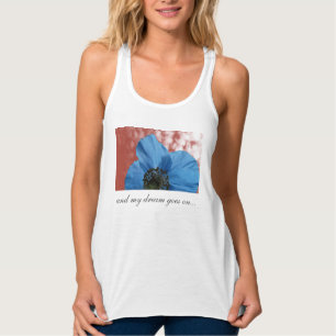 Camiseta Con Tirantes AZUL POPPY flor sueño rojo