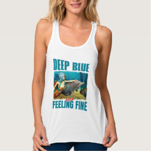 Camiseta Con Tirantes Azul Profundo y Sintiéndose Bien Sirena y Delfín