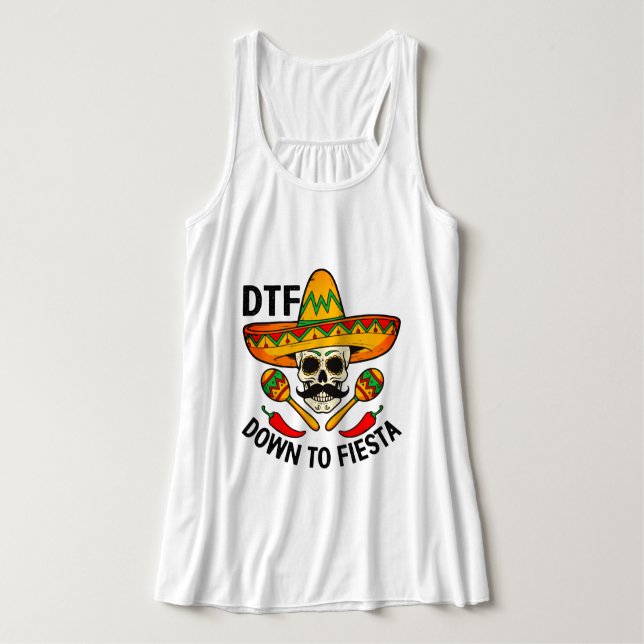 Camiseta Con Tirantes Baja a la Fiesta (Diseño del anverso)