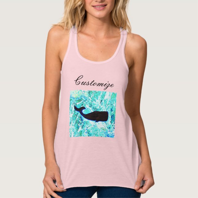 Camiseta Con Tirantes ballena negra en el mar azul Thunder_Cove (Anverso)