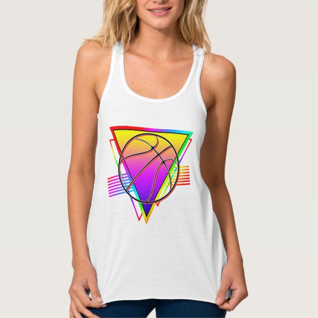 Camiseta Con Tirantes Balón de Baloncesto Retro Moderno (Anverso)