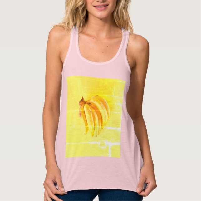Camiseta Con Tirantes "Banana Amarilla" Foto Cute. Comprar ahora (Anverso)
