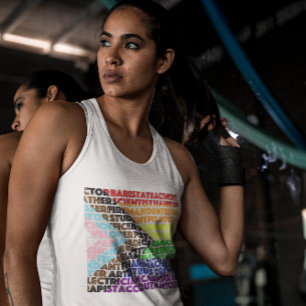 Camiseta Con Tirantes Bandera arco iris progresiva Guión gay LGBT