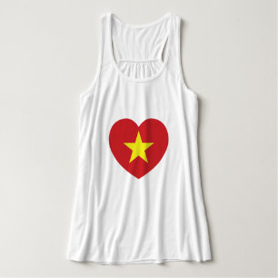 Camiseta Con Tirantes Bandera cardíaca de Vietnam