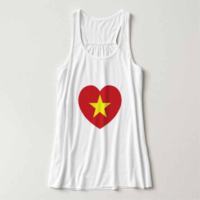 Camiseta Con Tirantes Bandera cardíaca de Vietnam (Diseño del anverso)