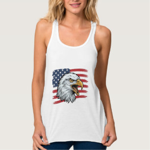 Camiseta Con Tirantes Bandera de águila patriótica diseño vectorial vint