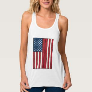 Camiseta Con Tirantes Bandera de béisbol deteriorada diseño vectorial vi