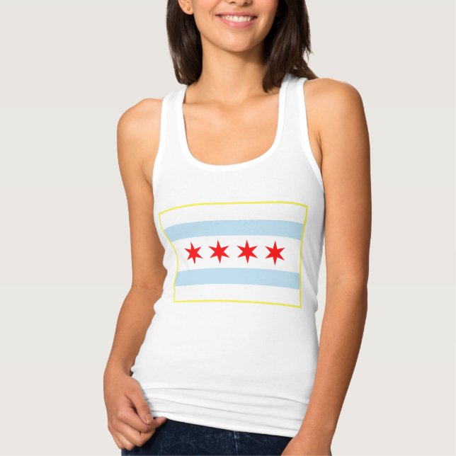 Camiseta Con Tirantes Bandera de Cute Chicago (Anverso)