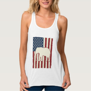Camiseta Con Tirantes Bandera de elefante patriótico diseño vectorial vi