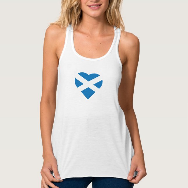 Camiseta Con Tirantes Bandera de Escocia forma cardíaca (Anverso)