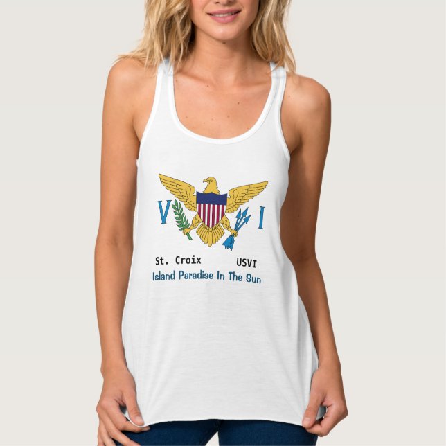 Camiseta Con Tirantes Bandera de las Islas Vírgenes de Estados Unidos Sa (Anverso)