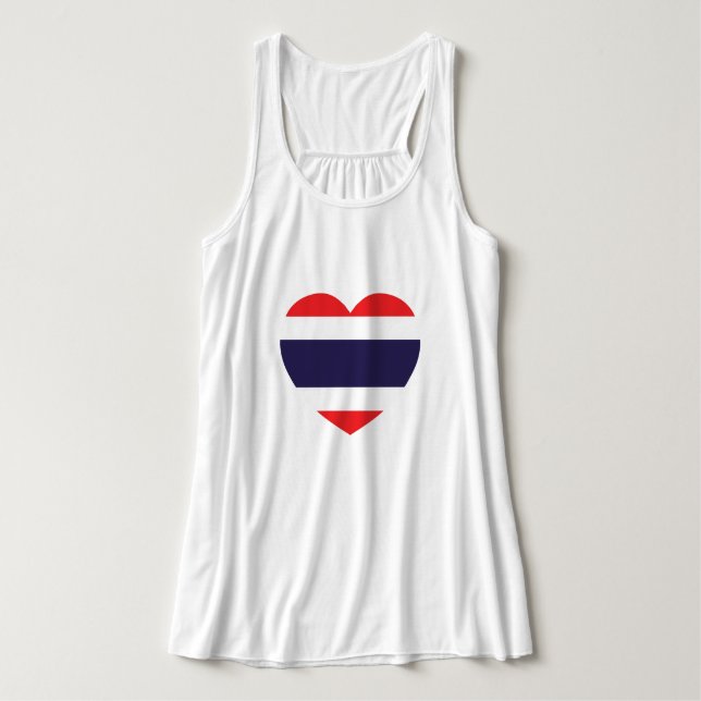 Camiseta Con Tirantes Bandera del Corazón de Tailandia (Diseño del anverso)