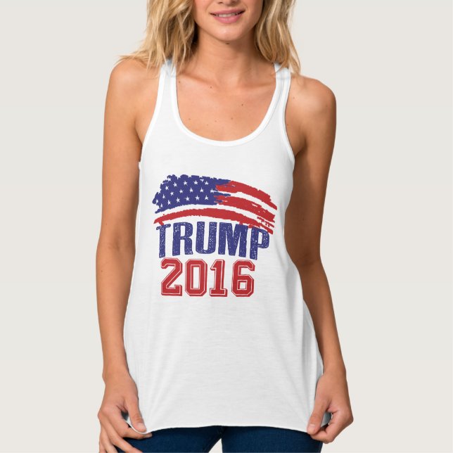 Camiseta Con Tirantes Bandera estadounidense de Donald Trump (Anverso)