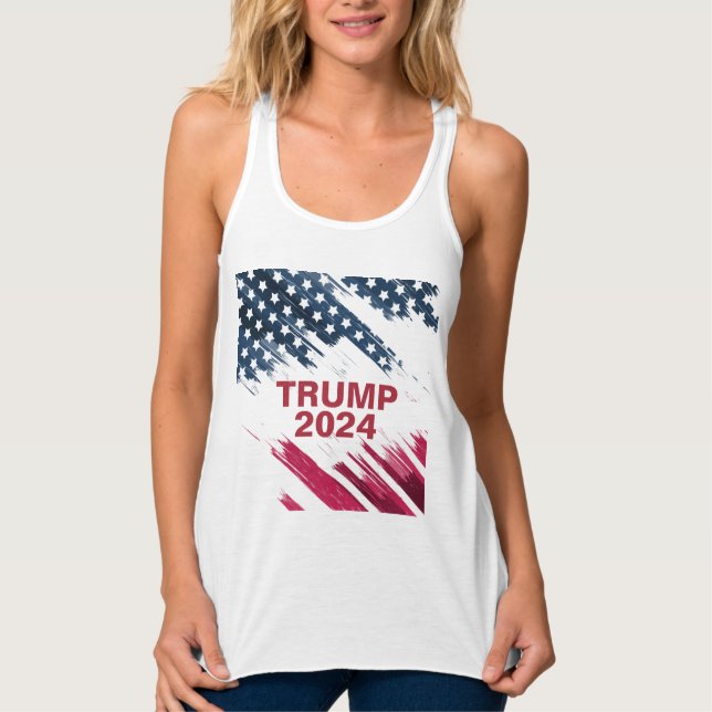 Camiseta Con Tirantes Bandera estadounidense Trump 2024 (Anverso)
