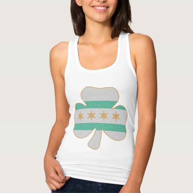 Camiseta Con Tirantes Bandera irlandesa Shamrock Chicago (Anverso)