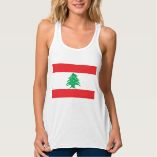 Camiseta Con Tirantes Bandera libanesa (Bandera del Líbano)