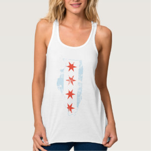 Camiseta Con Tirantes Bandera linda Illinois de Chicago
