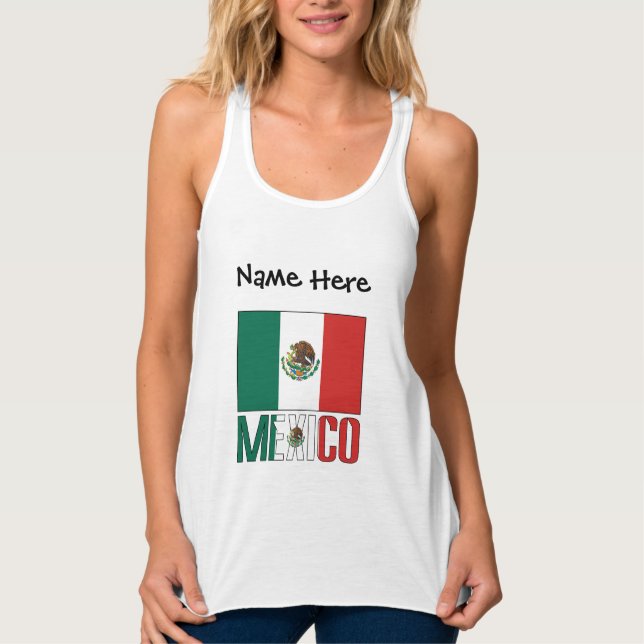 Camiseta Con Tirantes Bandera mexicana personalizada (Anverso)