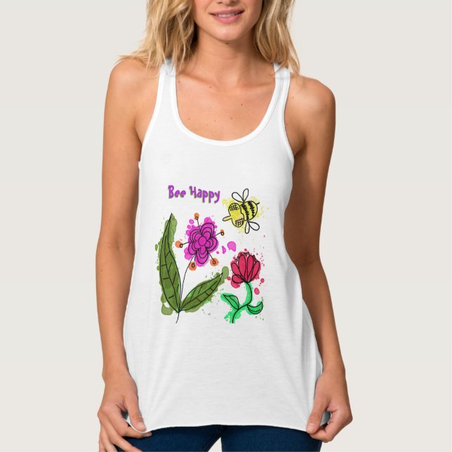 Camiseta Con Tirantes Bee Happy (Anverso)