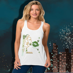 Camiseta Con Tirantes Bésame Shamrock labios blancos