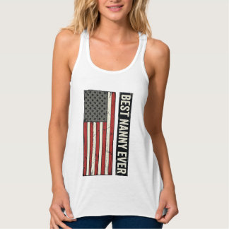 Camiseta Con Tirantes Best Nanny Ever Patriotic Vintage Flag Shirt Desig