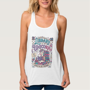 Camiseta Con Tirantes Biblioteca de Unicornios Arte de POD Colorido de U