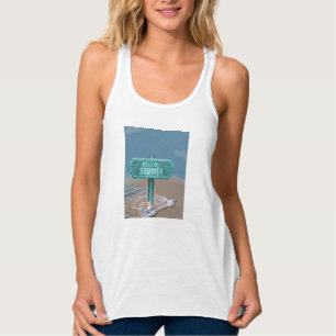 Camiseta Con Tirantes Bienvenido Dibujo Vectorial de Verano