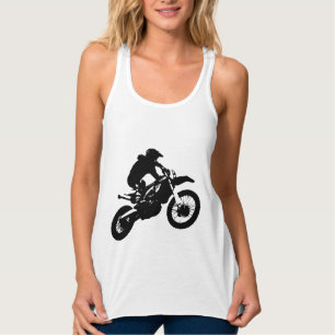 Camiseta Con Tirantes Black White Pop Art Motocross Motoryle Sport