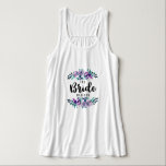Camiseta Con Tirantes Boda de flor morado de leche<br><div class="desc">Mint & Purple Floral Wreath Watercolor Boda camiseta de novia personalizada con rosa bonito y flores y moderno Brush Font divertido. Revisa mi tienda para ver toda la suite boda para este diseño!</div>