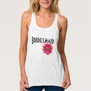 Camiseta Con Tirantes Boda de la novia Pink Gerbera Daisy