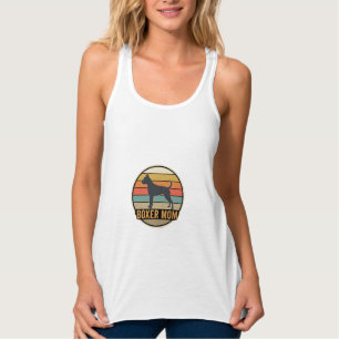 Camiseta Con Tirantes Boxer Mamá Retro Puesta del sol Perro
