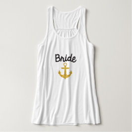 Camiseta Con Tirantes Brida Nautical Anchor Relieve metalizado dorado Ta