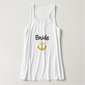 Camiseta Con Tirantes Brida Nautical Anchor Relieve metalizado dorado Ta