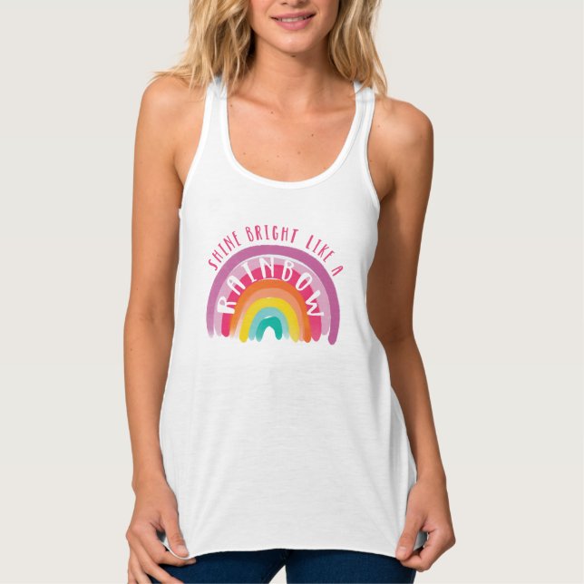 Camiseta Con Tirantes Brilla brillante como un orgullo gay arcoiris LGBT (Anverso)