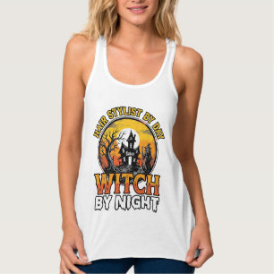 Camiseta Con Tirantes Bruja Estilista de Pelo por la Noche Vintage Diseñ