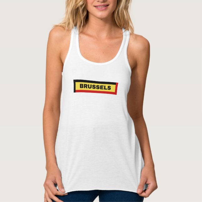 Camiseta Con Tirantes Bruselas en Bélgica Colores de bandera (Anverso)