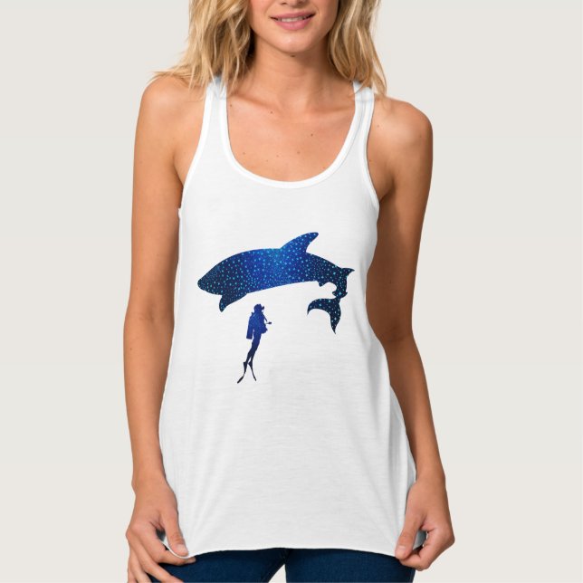 Camiseta Con Tirantes Buceo del tiburón (Anverso)