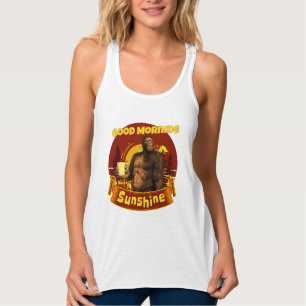 Camiseta Con Tirantes Buenos Días Sol Bigfoot Café Humor Arte