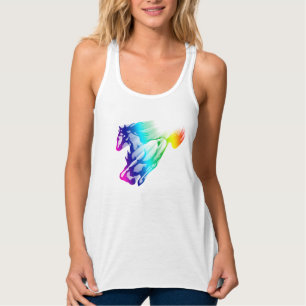 Camiseta Con Tirantes Caballo arcoiris en marcha con sendero móvil