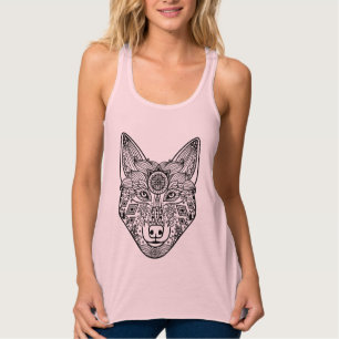 Camiseta Con Tirantes Cabeza inspirada del lobo