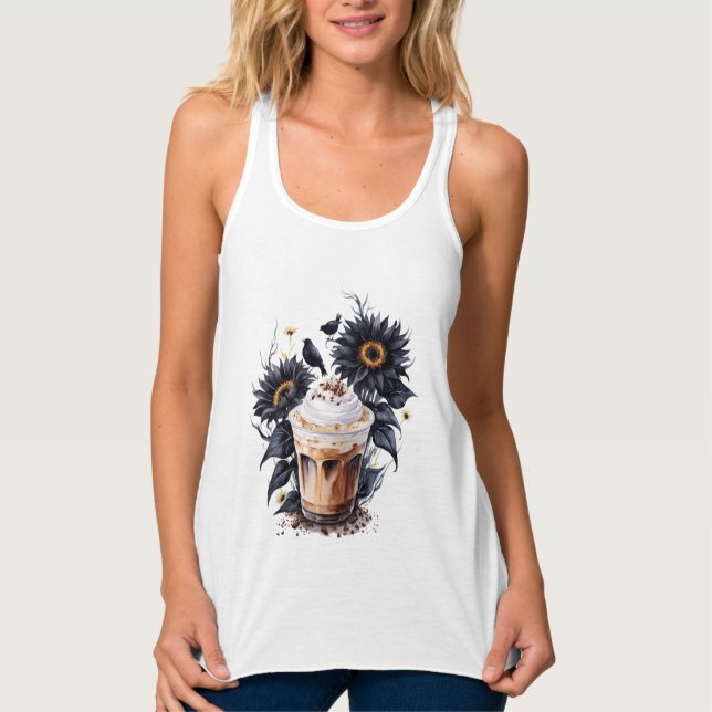 Camiseta Con Tirantes Café helado estético (Anverso)