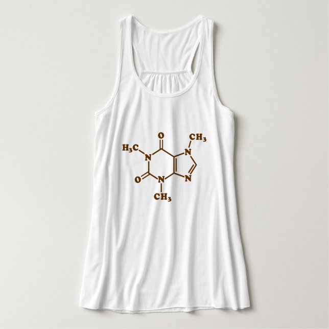 Camiseta Con Tirantes Cafeína Café Fórmula Química Molecular (Diseño del anverso)