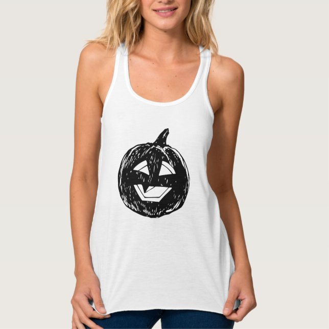 Camiseta Con Tirantes Calabaza de Halloween (Anverso)