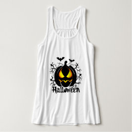 Camiseta Con Tirantes Calabaza de Halloween asustada