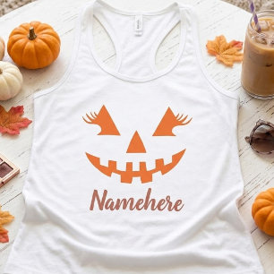 Camiseta Con Tirantes Calabaza de Halloween personalizada femenina Jack