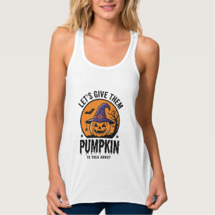 Camiseta Con Tirantes Calabaza de Halloween Sombrero de Bruja Divertido 