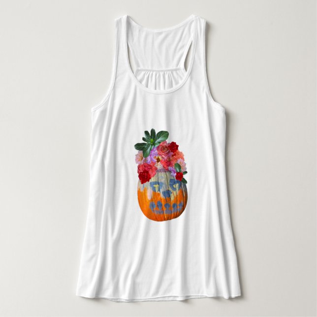 Camiseta Con Tirantes Calabaza Floral Fotografía (Diseño del anverso)