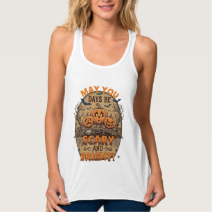 Camiseta Con Tirantes Calabazas de Halloween brillantes y aterradoras Mu
